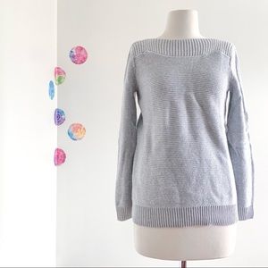 CROFT & BARROW gray and metallic silver boatneck sweater size M